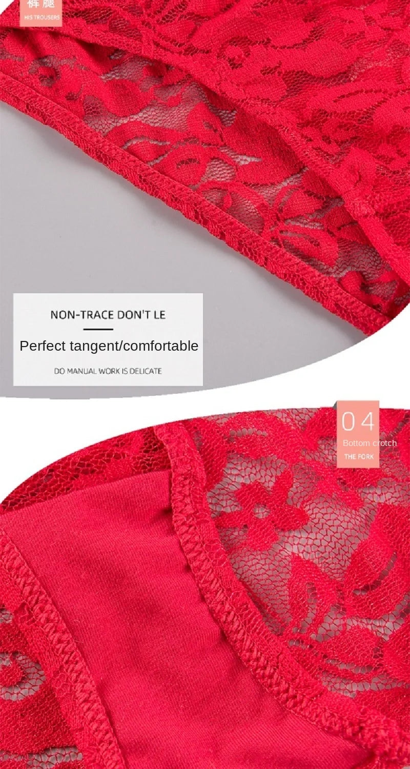 Women's Sexy Lace Panties – Soft Breathable Low-Waist Briefs - Harmony Haven - Essentials