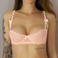Women's Sheer Floral Lace Balconette Bra – Unlined Underwire Half-Cup Lingerie - Harmony Haven - Essentials