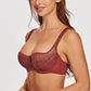 Women's Lace Balconette Bra – Lightly Padded Half-Cup Underwire Lingerie - Harmony Haven - Essentials