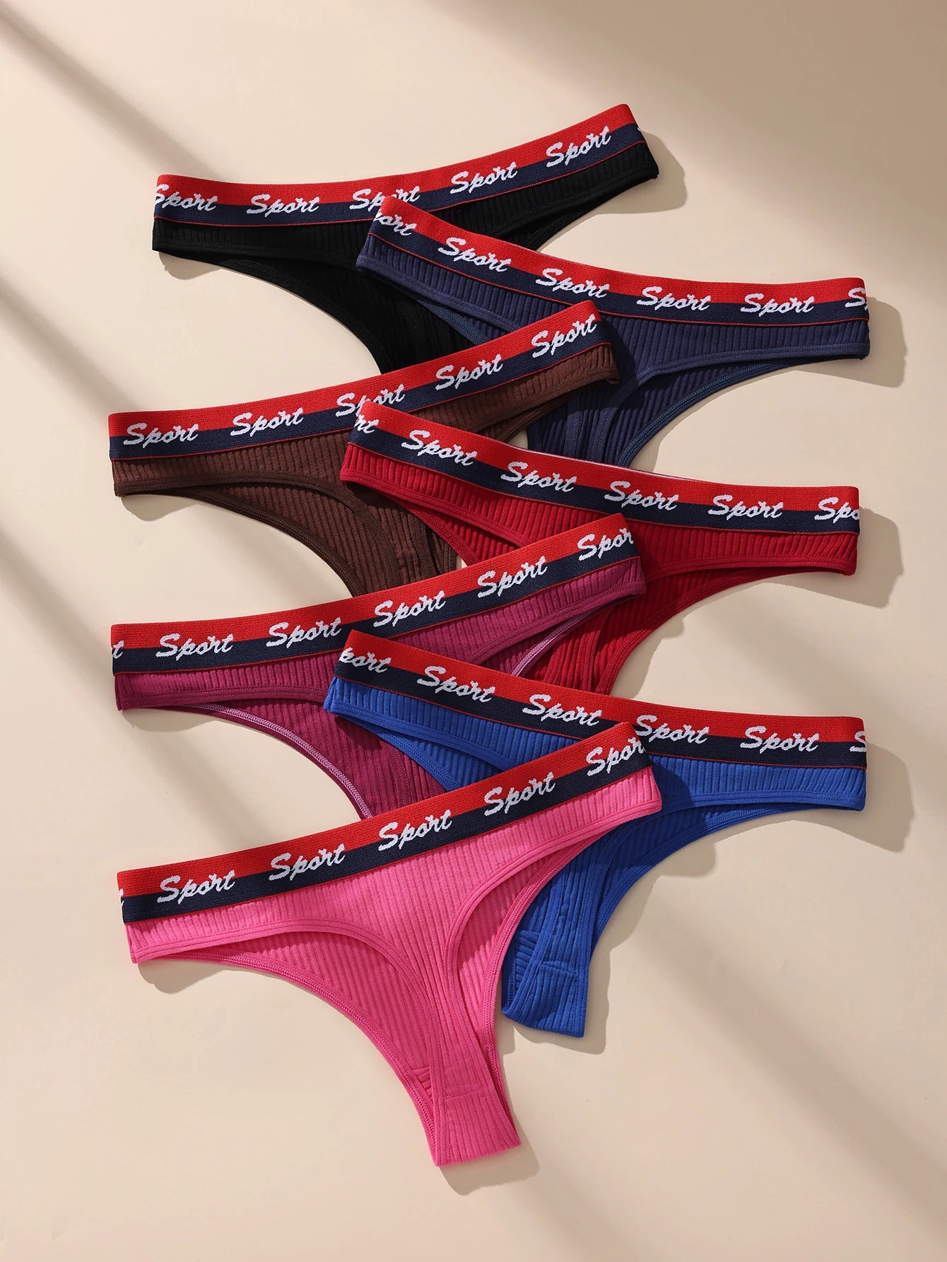 7 PCS Women’s Thong Panties Set – Low Waist Seamless Everyday Underwear - Harmony Haven - Essentials