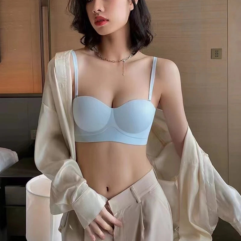 Women’s Strapless Push Up Bra – Seamless Wireless Invisible Tube Bra - Harmony Haven - Essentials