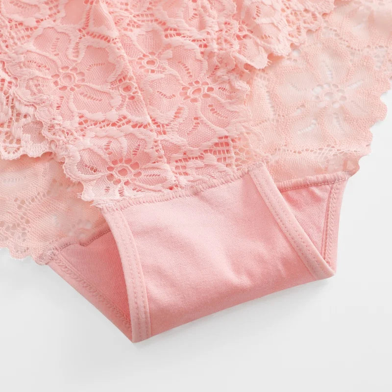 2-Piece Plus Size Lace Panties Set – Luxury Embroidery High-Rise Briefs - Harmony Haven - Essentials