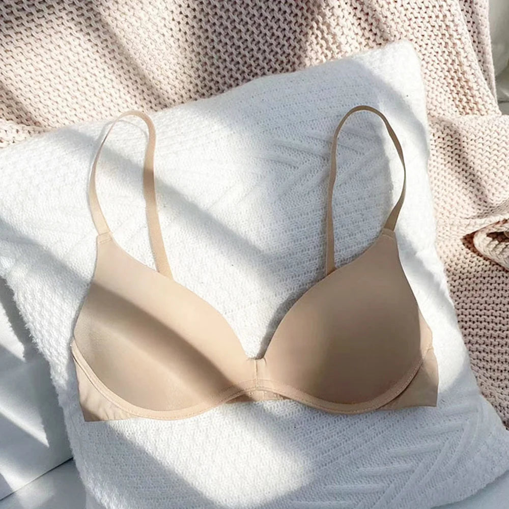 Women's Seamless Wireless Gather Bralette – Ultra-Comfort 3/4 Cup Padded Bra - Harmony Haven - Essentials