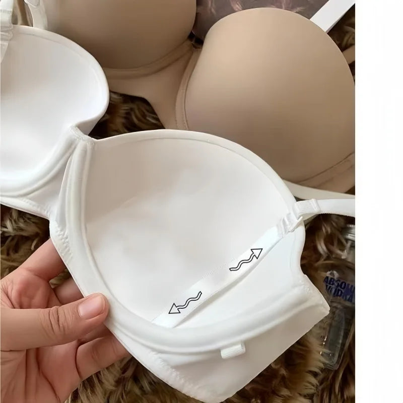 Women's Seamless Push-Up Bralette – Wireless Half-Cup Convertible Bra - Harmony Haven - Essentials
