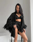Women's Elegant Satin Bridal Morning Robe – Sheer Lace Accented Kimono Nightwear - Harmony Haven - Essentials