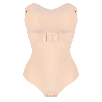 Plus Size Strapless Thong Bodysuit – Seamless Firm Tummy Control Shapewear - Harmony Haven - Essentials