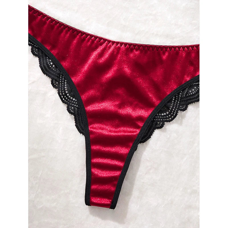 Women’s Black Lace Lingerie Set – Valentine Push Up Bra & Panty Set - Harmony Haven - Essentials