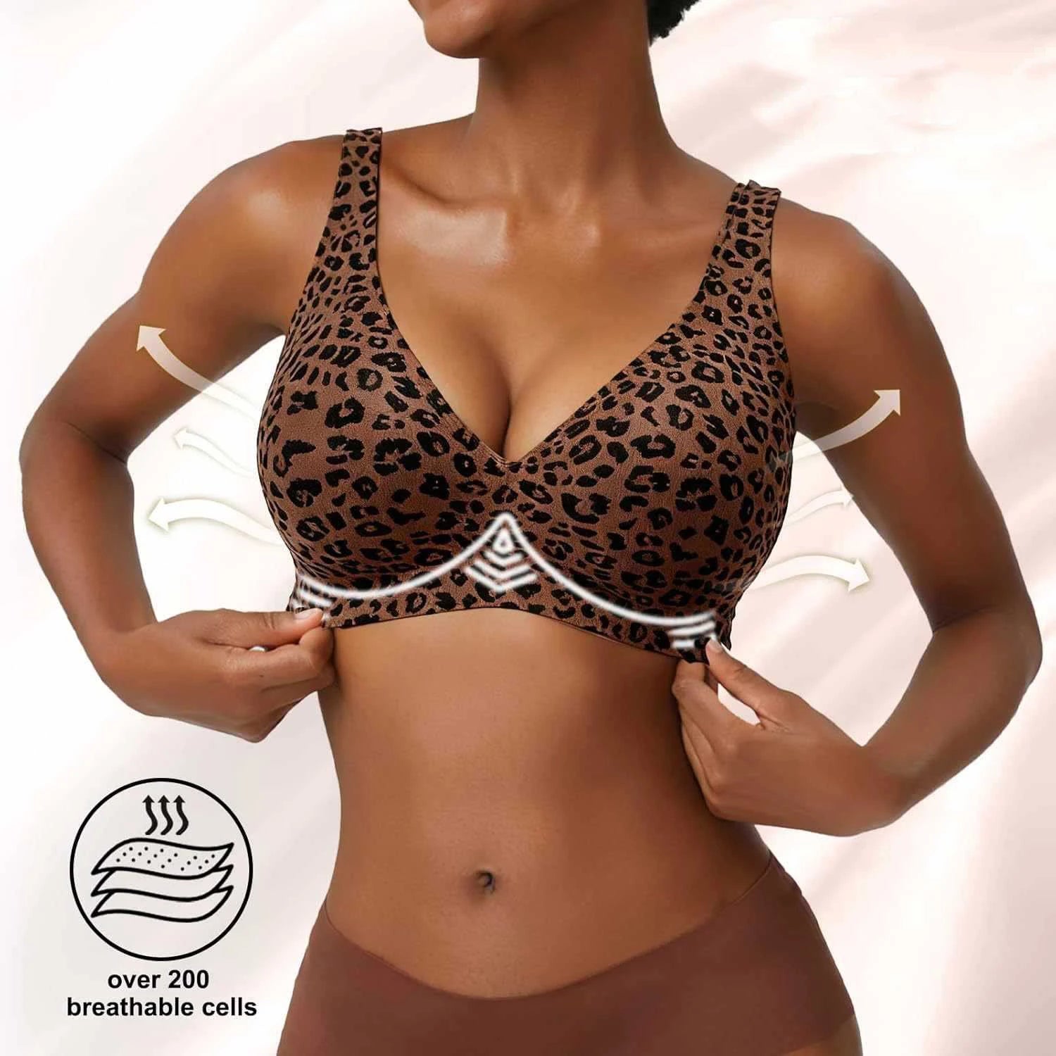 Women's Seamless Wireless Push-Up Bra – Full-Coverage Gather Support Bralette - Harmony Haven - Essentials