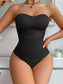Plus Size Strapless Thong Bodysuit – Seamless Firm Tummy Control Shapewear - Harmony Haven - Essentials
