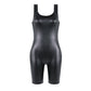 Women's Premium Faux Leather Full-Body Bodysuit – Sleek U-Neck Sleeveless Jumpsuit - Harmony Haven - Essentials