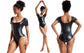Women's Premium Faux Leather Full-Body Bodysuit – Sleek U-Neck Sleeveless Jumpsuit - Harmony Haven - Essentials
