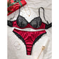 Women’s Black Lace Lingerie Set – Valentine Push Up Bra & Panty Set - Harmony Haven - Essentials