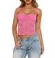 Women’s Lace Cami Top – Sleeveless Ruched Summer Corset Tank Top - Harmony Haven - Essentials