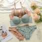 Women’s Lace Up Lingerie Set – Push Up Bra & Panty Steel Ring Underwear - Harmony Haven - Essentials