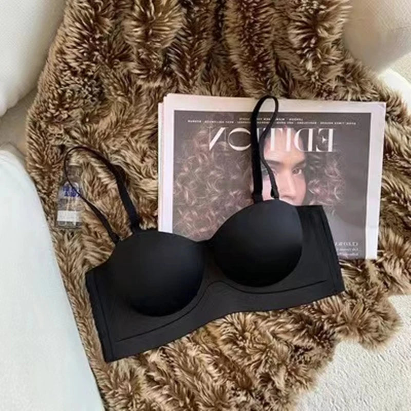 Women’s Strapless Push Up Bra – Seamless Wireless Invisible Tube Bra - Harmony Haven - Essentials