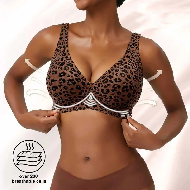 Women's Seamless Wireless Push-Up Bra – Full-Coverage Gather Support Bralette - Harmony Haven - Essentials