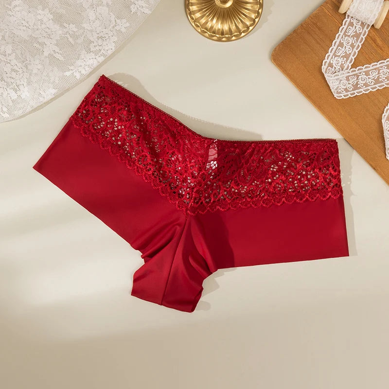 Women's Floral Lace Boyshort Briefs – 3-Piece Breathable Soft Lingerie Set - Harmony Haven - Essentials