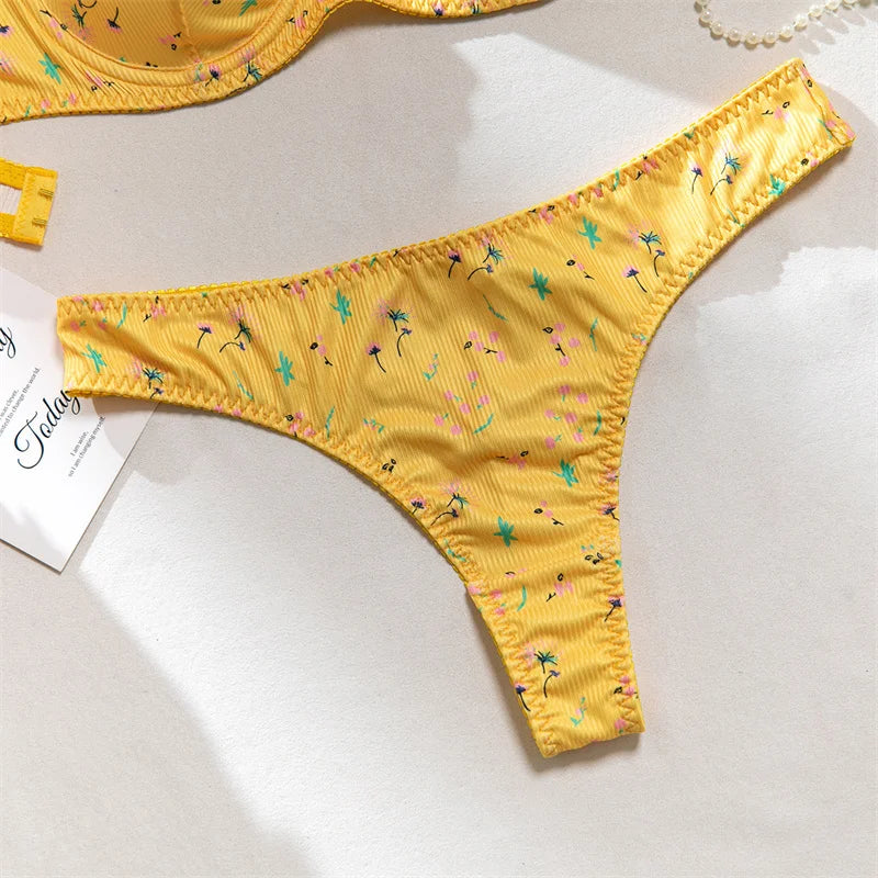 Women’s Floral Lingerie Set – Sexy Bra and Panties Matching Underwear - Harmony Haven - Essentials