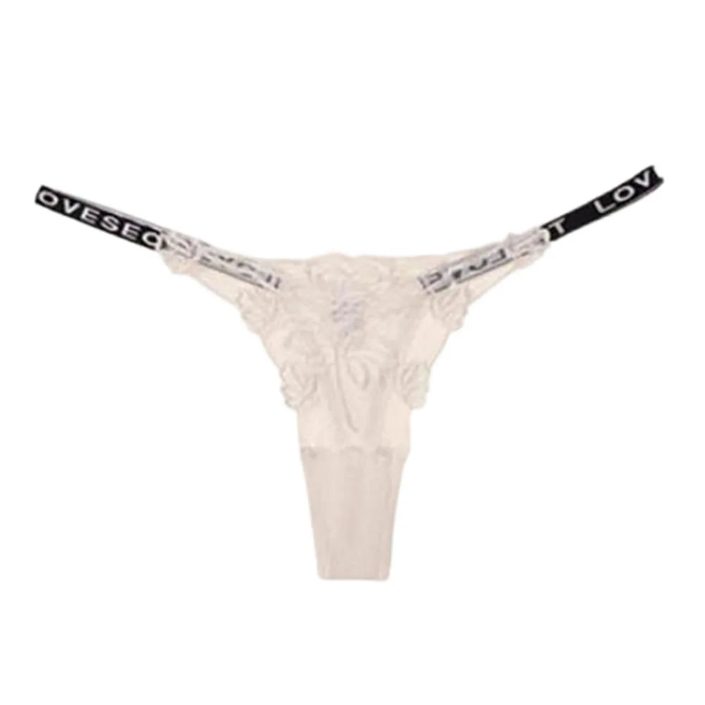Women’s Sheer Lace Thong Panties – Transparent Mesh Embroidery Low Rise Underwear - Harmony Haven - Essentials