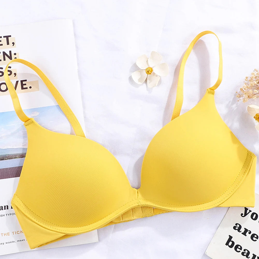 Women's Seamless Wireless Gather Bralette – Ultra-Comfort 3/4 Cup Padded Bra - Harmony Haven - Essentials