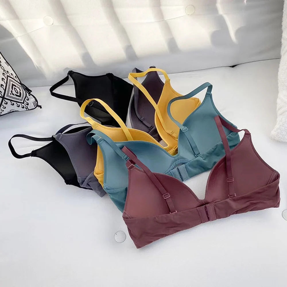 Women's Seamless Wireless Gather Bralette – Ultra-Comfort 3/4 Cup Padded Bra - Harmony Haven - Essentials