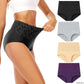 Women's Embroidered High-Waisted Cotton Briefs – Breathable Full-Coverage Everyday Underwear - Harmony Haven - Essentials