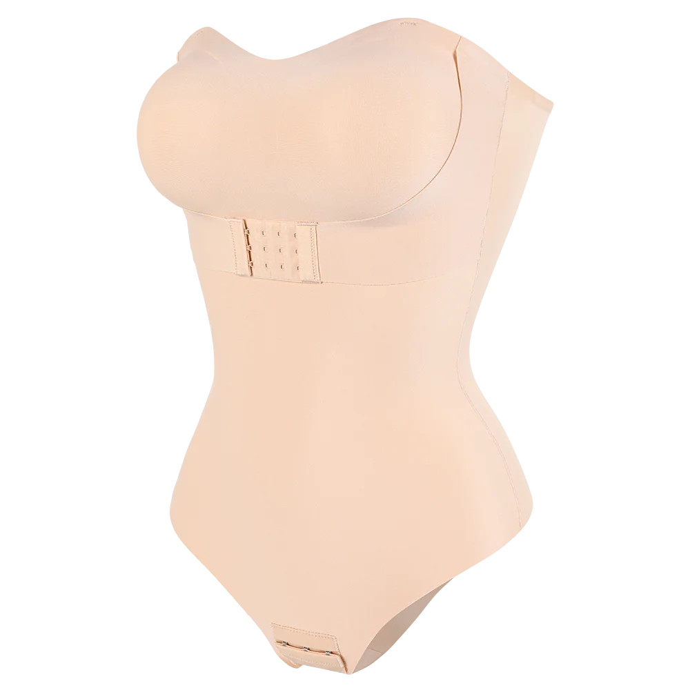 Plus Size Strapless Thong Bodysuit – Seamless Firm Tummy Control Shapewear - Harmony Haven - Essentials