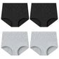 Women's Embroidered High-Waisted Cotton Briefs – Breathable Full-Coverage Everyday Underwear - Harmony Haven - Essentials