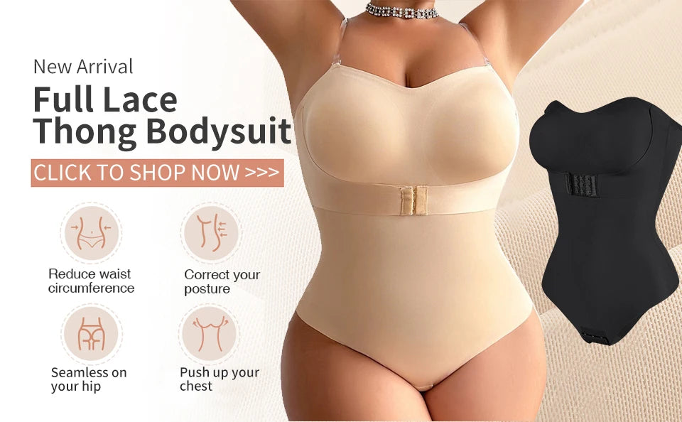 Plus Size Strapless Thong Bodysuit – Seamless Firm Tummy Control Shapewear - Harmony Haven - Essentials