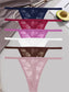 6-Piece Women's Lace Thong Set – Sexy Breathable Low-Rise G-Strings - Harmony Haven - Essentials