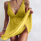 Women's Plus Size Sheer Lace Babydoll Nightgown – Elegant V-Neck Mini Dress - Harmony Haven - Essentials