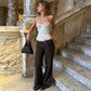 Women's Lace Fishbone Bustier Top – Adjustable Strap Corset Crop Camisole - Harmony Haven - Essentials