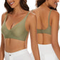 Women's Seamless Leopard Print Bra – Wireless 3/4 Cup Push-Up Bralette - Harmony Haven - Essentials
