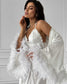 Women's Elegant Satin Bridal Morning Robe – Sheer Lace Accented Kimono Nightwear - Harmony Haven - Essentials