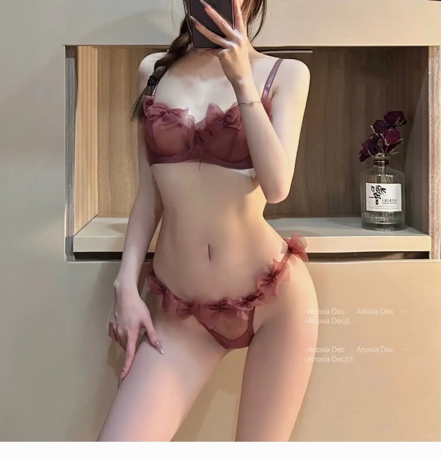 Women’s Rose Lace Bra Set – Sexy Push Up Lingerie Underwear for Women - Harmony Haven - Essentials
