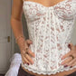 Women's Lace Fishbone Bustier Top – Adjustable Strap Corset Crop Camisole - Harmony Haven - Essentials