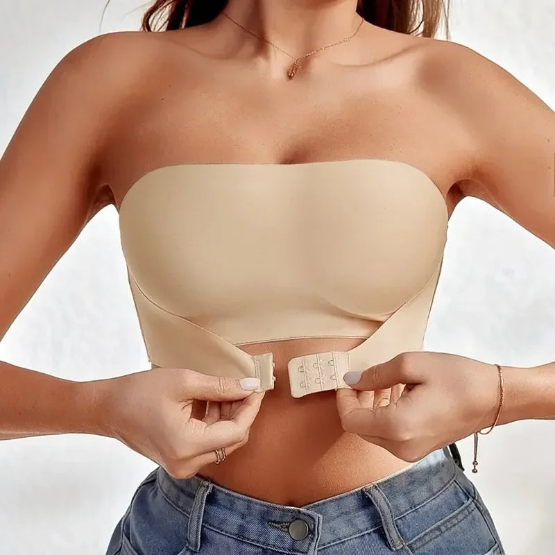 Women's Strapless Seamless Bra – Non-Slip Wireless Bandeau Tube Top - Harmony Haven - Essentials