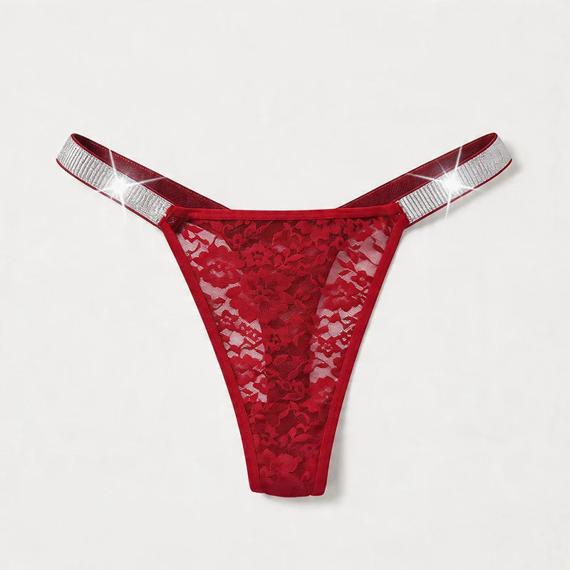 Women’s Floral Lace Thong Panty – Sexy Low Rise G String Underwear - Harmony Haven - Essentials