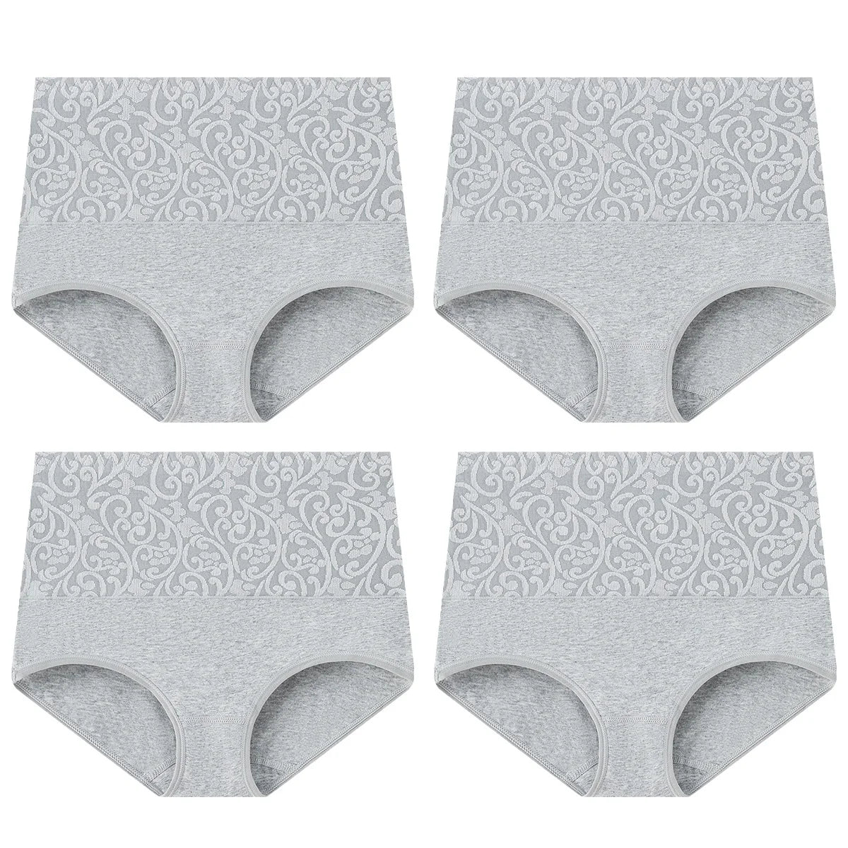 Women's Embroidered High-Waisted Cotton Briefs – Breathable Full-Coverage Everyday Underwear - Harmony Haven - Essentials