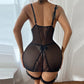 Women's Plus Size Sheer Lace Babydoll Nightgown – Elegant V-Neck Mini Dress - Harmony Haven - Essentials