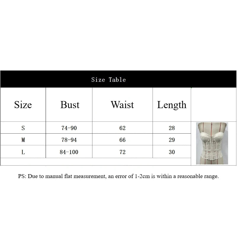 Women's Embroidered Lace Fishbone Corset Top – Strapless Backless Bustier Crop Top - Harmony Haven - Essentials